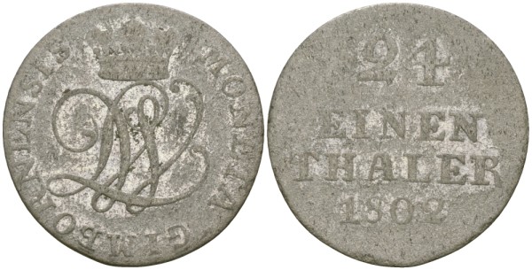 ВЕЛЛМОДЕН-ГИМБОРН 1/24 ТАЛЕРА 1802 ЙОХАН ЛЮДВИГ (1782-1806)