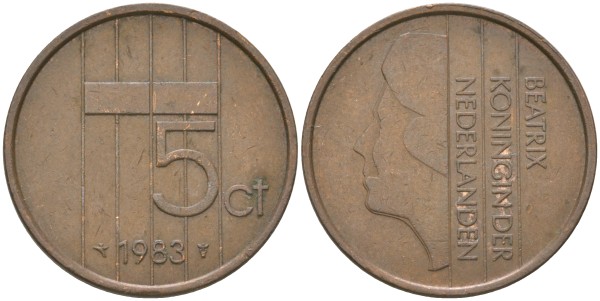 Нидерланды 5 центов 1983 год