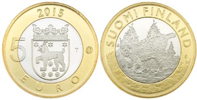 Финляндия, 5 евро 2015 год - Рысь