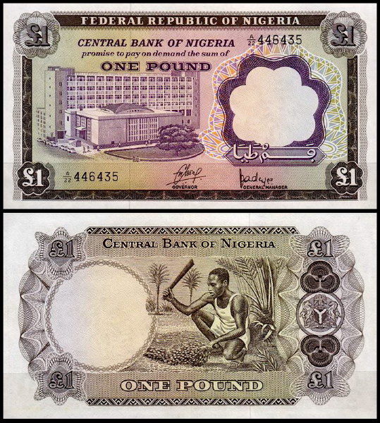 Нигерия 1 фунт 1968 (XF Pick 12a)