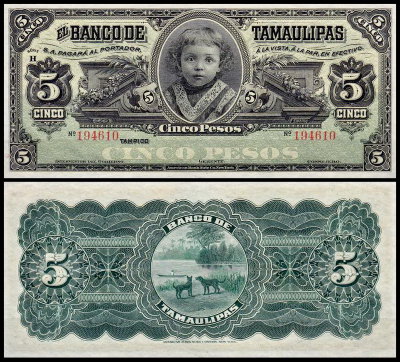 Мексика 5 песо 1902-1914 (UNC Pick S429)