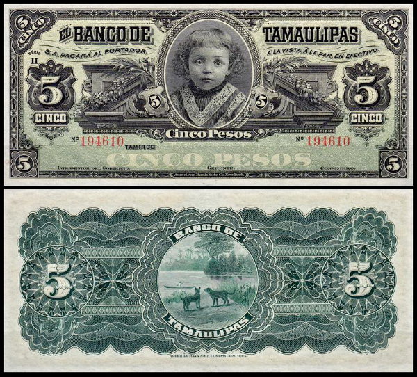Мексика 5 песо 1902-1914 (UNC Pick S429)