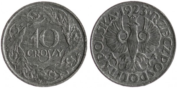 Польша, 10 грошей 1923 год