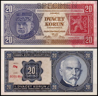 Чехословакия 20 крон 1926 (UNC Pick 21s)