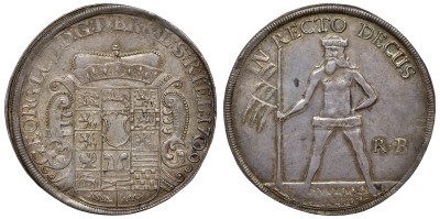 Брауншвейг-Каленберг-Ганновер 1 рейхсталер 1709 RB, Георг I, Курфюрст Ганноверский, великан