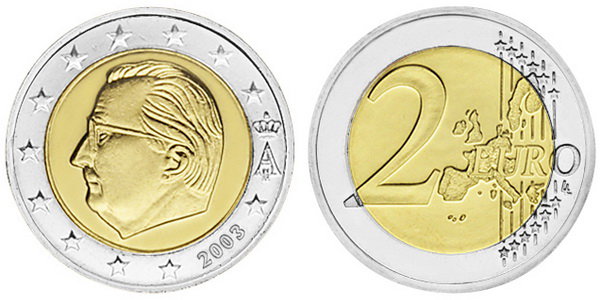 Бельгия, 2 евро 2003 (UNC, биметалл)