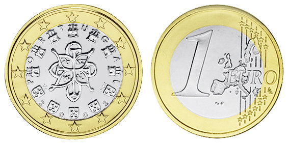 Португалия, 1 евро 2002 (UNC, биметалл)