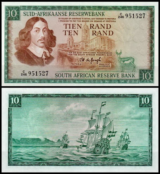 ЮАР 10 рандов 1966-1976 (UNC Pick 113)