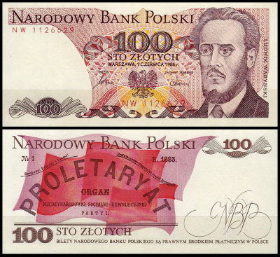 Польша 100 злотых 1986 (UNC Pick 143e)