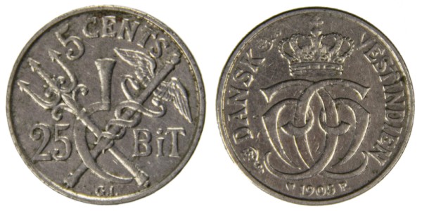 Датская Вест-Индия 5 центов 1905 год