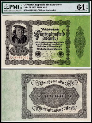 Германия 50000 марок 1922 UNC P.79 PMG64