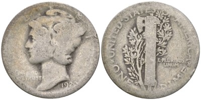 США, 10 центов 1929 год