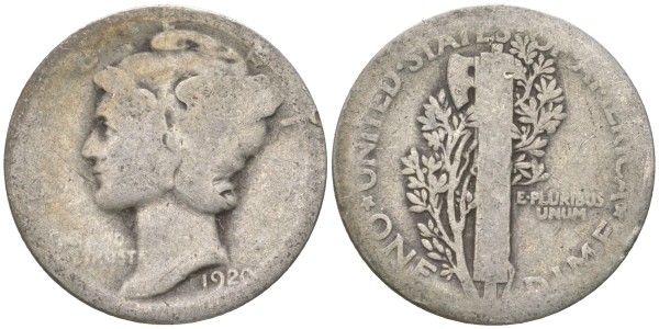 США, 10 центов 1929 год