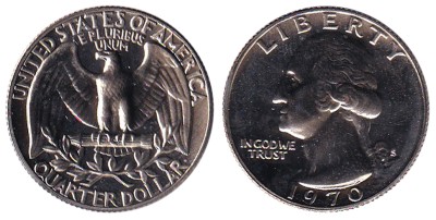 США, 25 центов 1970 год S