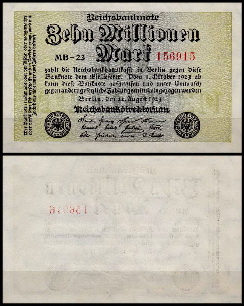 Германия 10.000.000 марок 1923 UNC P.106 Вариант 1