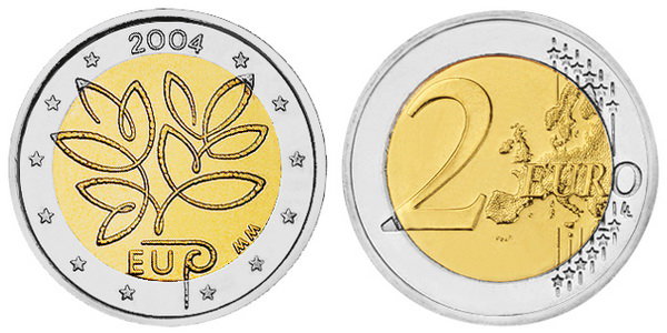 Финляндия, 2 евро 2004 (UNC) Пятое расширение Европейского союза