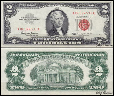США 2 доллара 1963 (UNC Pick 382a) United States Note