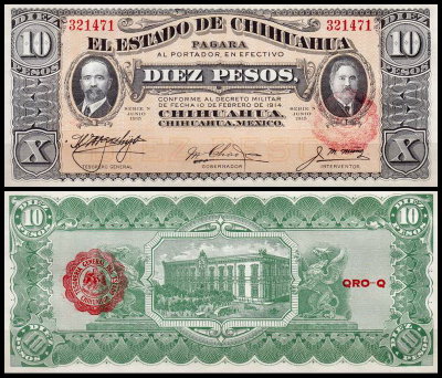 Мексика 10 песо 1914 (UNC Pick S532)