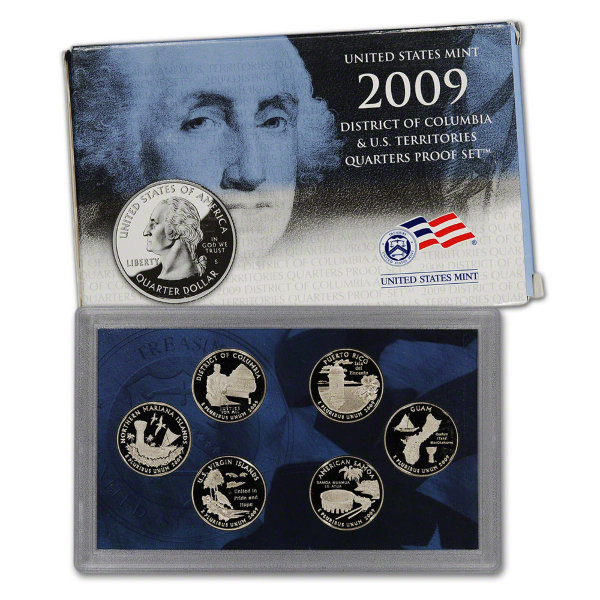 США, Набор монет «Заморские территории» 2009 год, ПРУФ