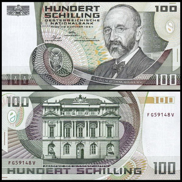 Австрия 100 шиллингов 1984 (UNC Pick 150)