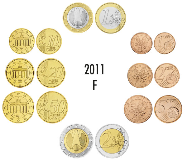 Германия, Набор монет 2011F года (блистер)