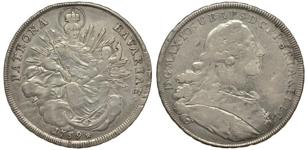 Бавария 1 талер 1759 А, Максимилиан III Иосиф (1745-1777)