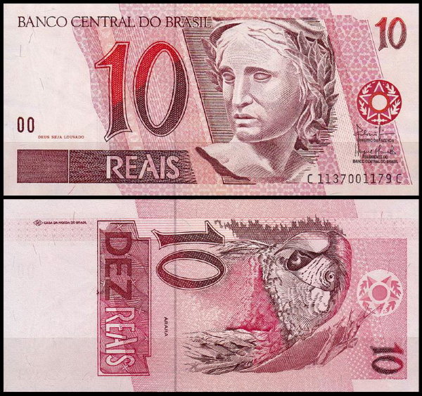 Бразилия 10 реалов 1997 (UNC Pick 245A)