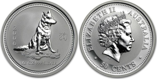 Австралия, 50 центов 2006 год - год собаки