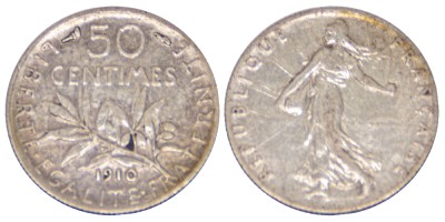 Франция, 50 сантимов 1910 год