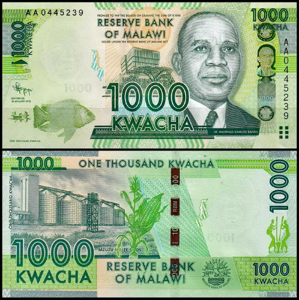 Малави 1000 квача 2012-2016 (UNC Pick 62)