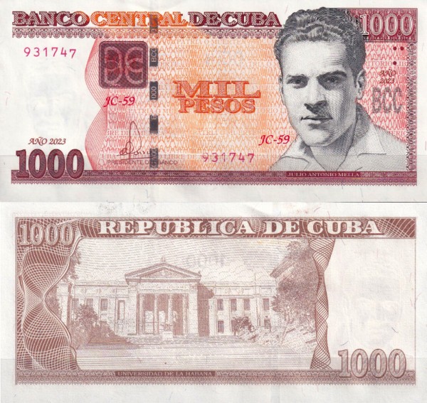 Куба 1000 песо 2023 (UNC Pick 132c)