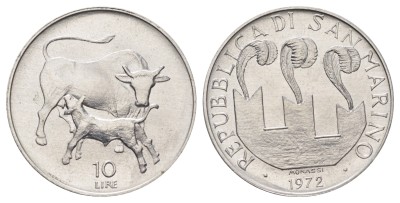 Сан Марино, 10 лир 1972 год