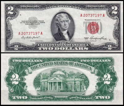 США 2 доллара 1953 (UNC Pick 380) United States Note