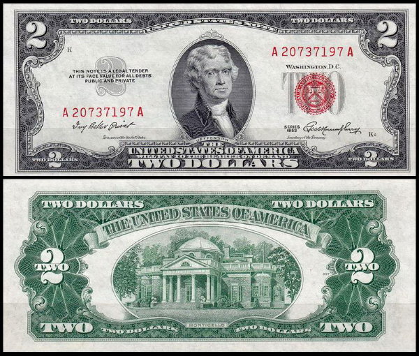 США 2 доллара 1953 (UNC Pick 380) United States Note