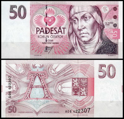 Чехия 50 крон 1993 (UNC Pick 4)