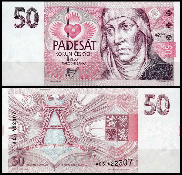 Чехия 50 крон 1993 (UNC Pick 4)