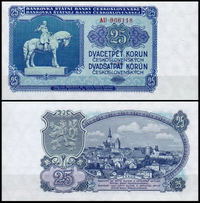 Чехословакия 25 крон 1953 (UNC Pick 84)