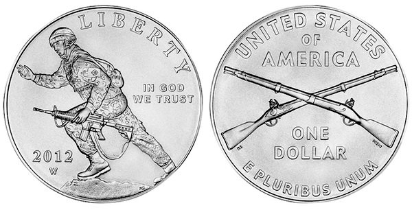 США, 1 доллар 2012 год, Солдат морской пехоты США