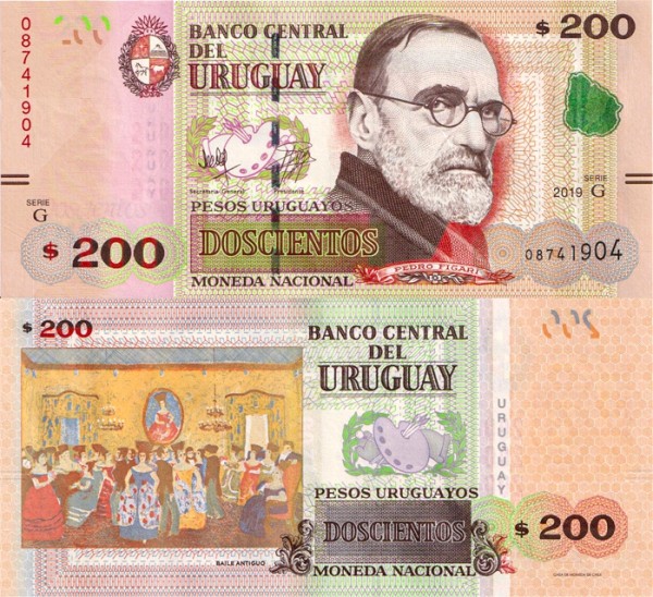 Уругвай 200 песо 2019 (UNC Pick 103)