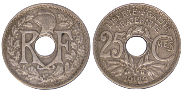 Франция, 25 сантимов 1923 год