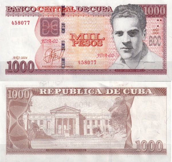 Куба 1000 песо 2024 (UNC Pick 132d)