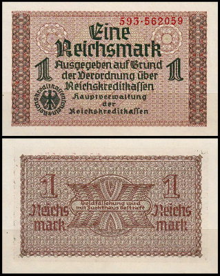 Германия 1 марка 1940-1945 UNC P.R136b Для оккупированных территорий