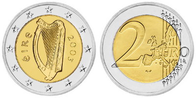 Ирландия, 2 евро 2003 (UNC, биметалл)