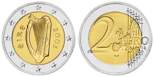Ирландия, 2 евро 2003 (UNC, биметалл)