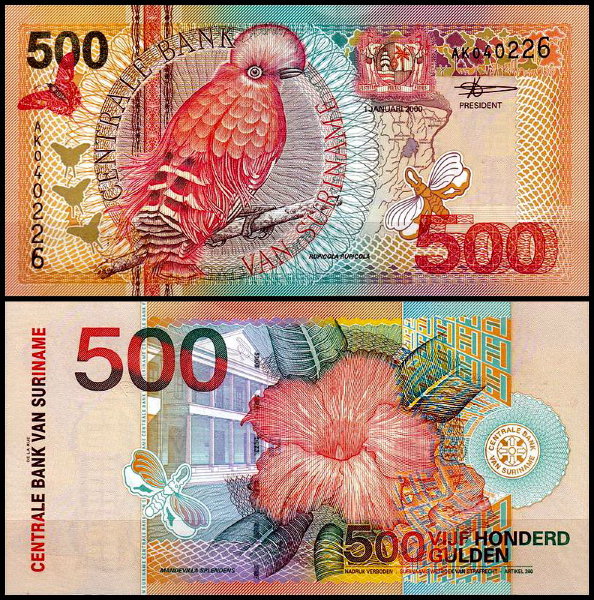 Суринам 500 гульденов 2000 (UNC Pick 150)