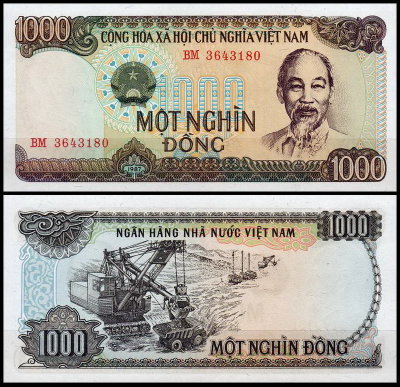 Вьетнам 1000 донг 1987 (UNC Pick 102)