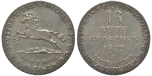 ГАННОВЕР 16 ГУТЕГРОШЕН 1832 ВИЛЬЯМ IV