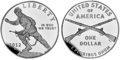 США, 1 доллар 2012 год, Солдат морской пехоты США, ПРУФ