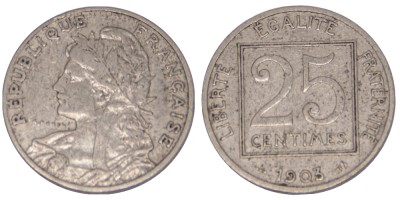 Франция, 25 сантимов 1903 год