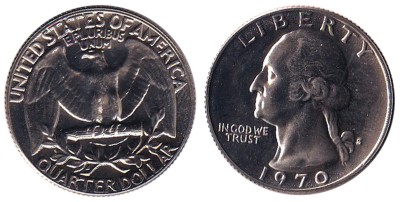 США, 25 центов 1970 год S